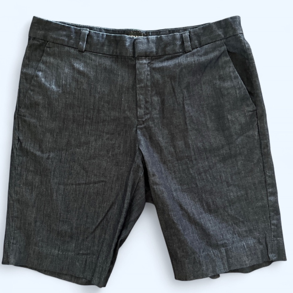 Banana Republic Women’s Navy Blue Tailored Classic Cotton Bermuda Shorts 8